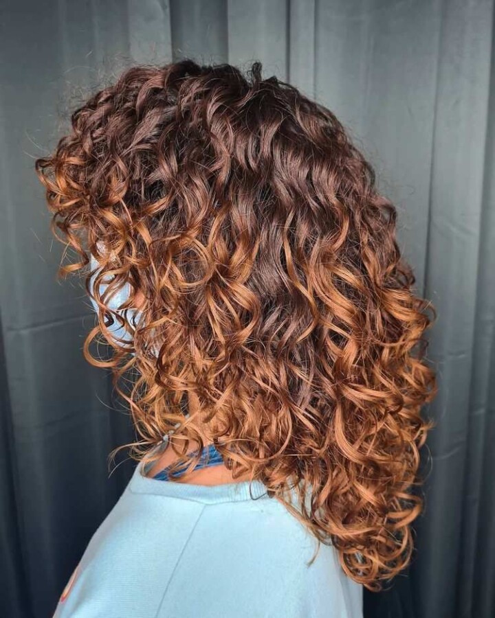 Layered curly hair