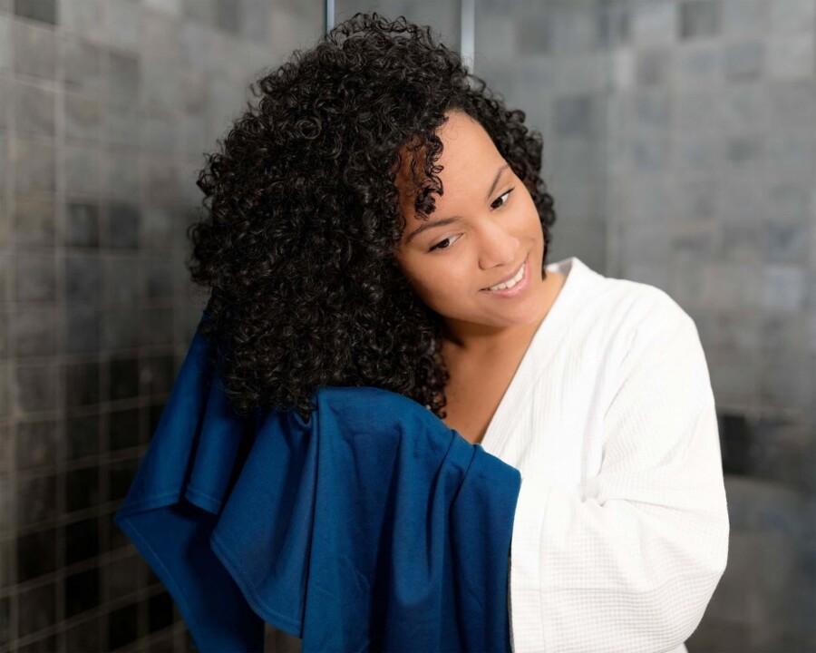 Layered curly hair