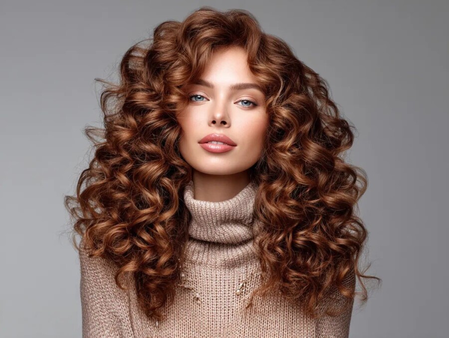 Layered curly hair