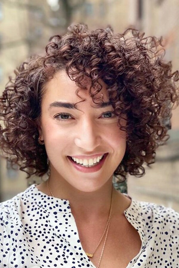 Layered curly hair