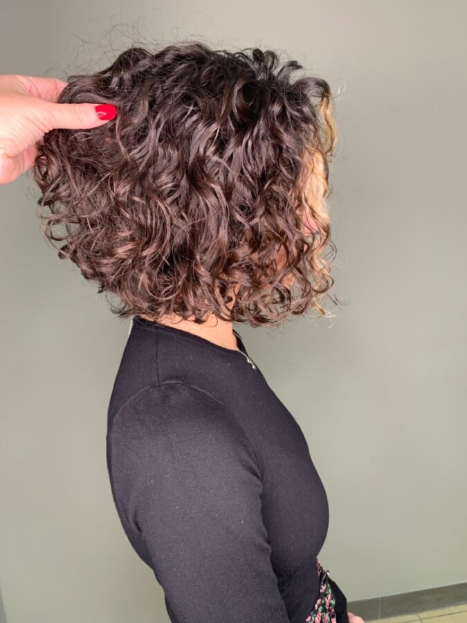 Layered curly hair