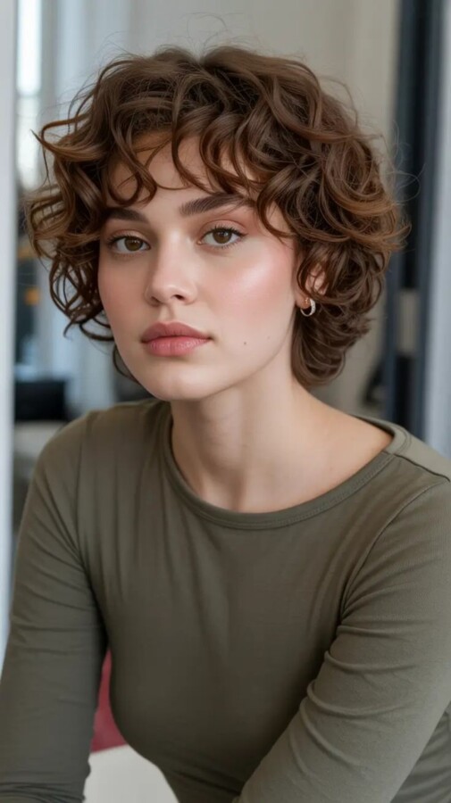 Short curly hair