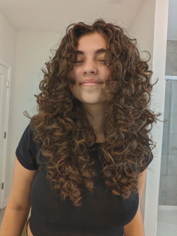 Dégradé sur boucles femme