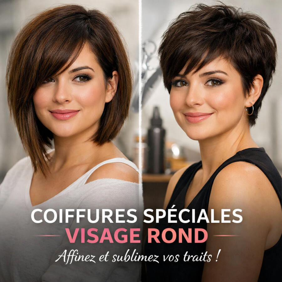 Coiffure visage rond