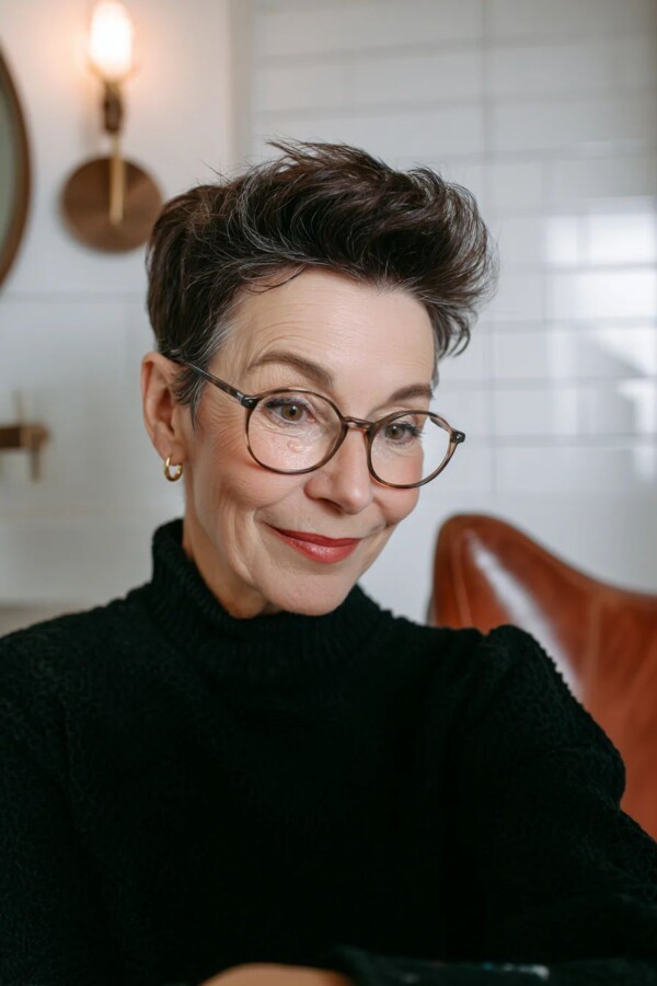 Coiffure femme 70 ans lunettes