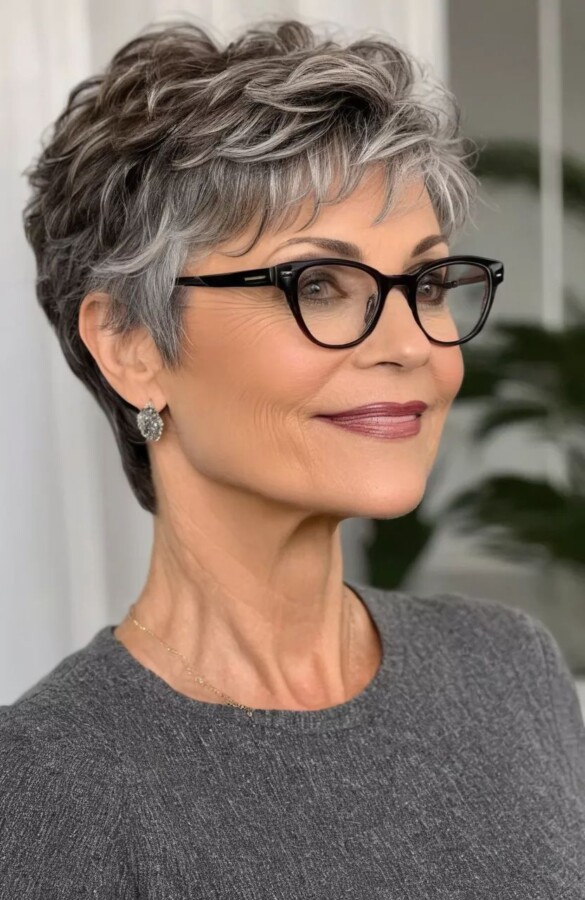 Coiffure femme 70 ans lunettes