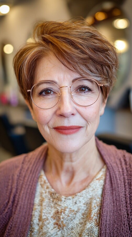 Coiffure femme 70 ans lunettes