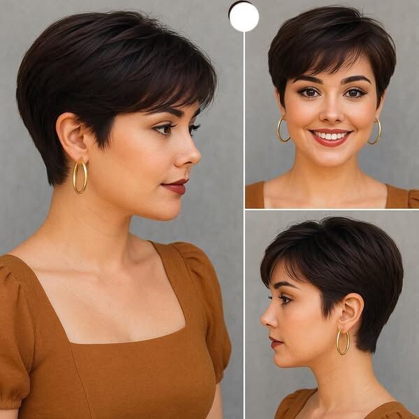 Visage rond cheveux mi-longs