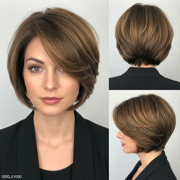Carré dégradé cheveux fins
