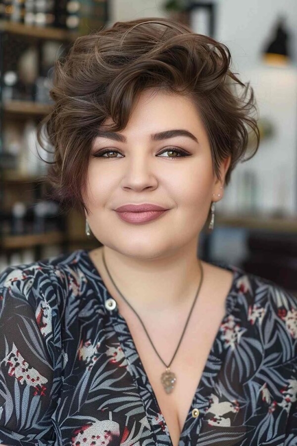 Visage rond cheveux mi-longs
