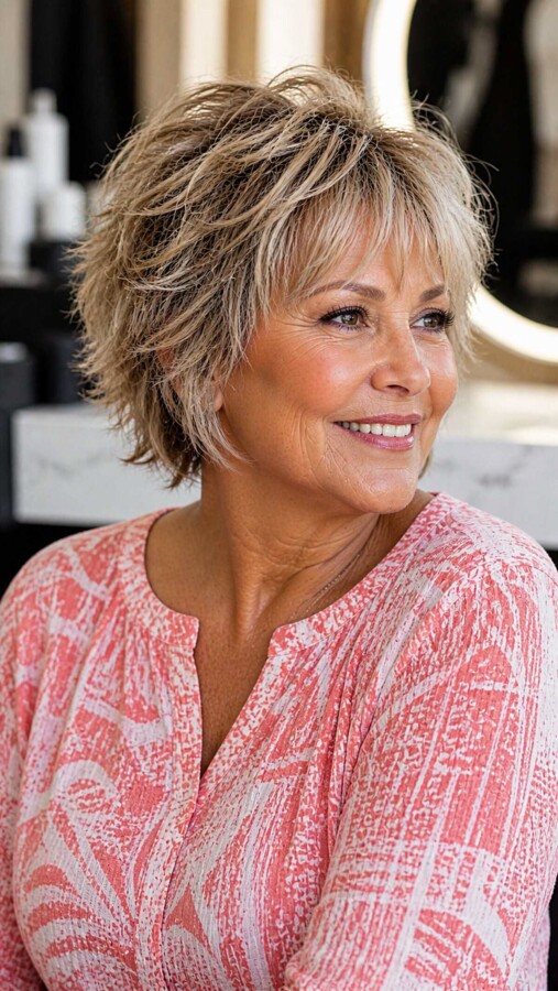 Coupe courte élégante femme