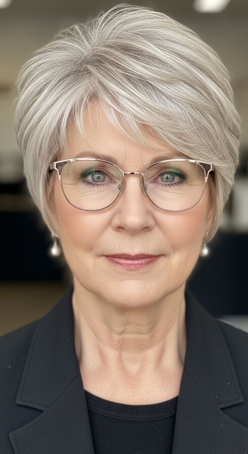 Coiffure moderne femme 60 ans