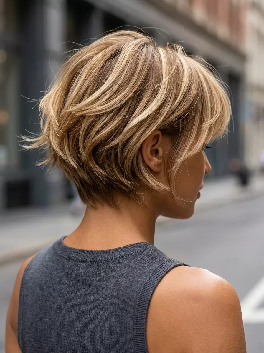 Coupe courte chic cheveux fins
