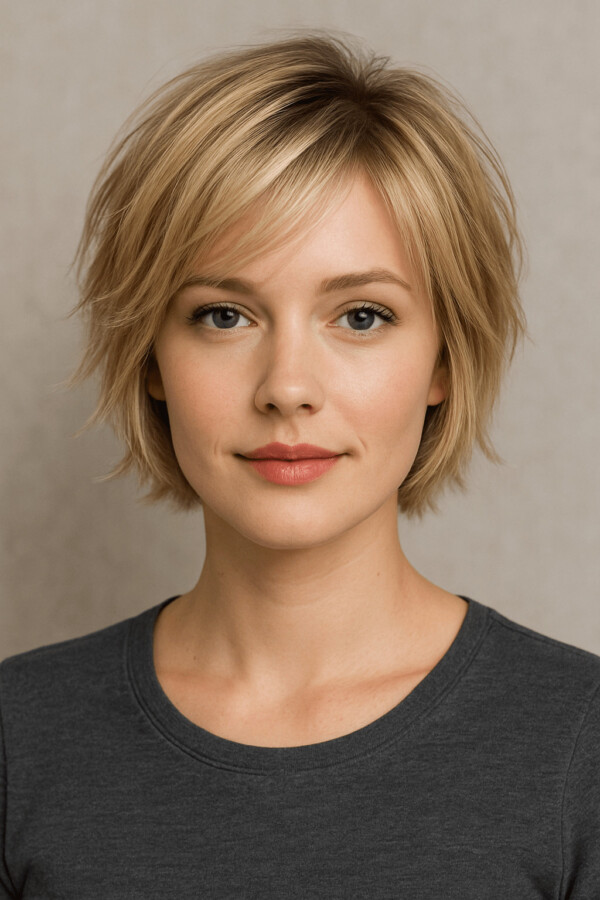 Coupe courte chic cheveux fins