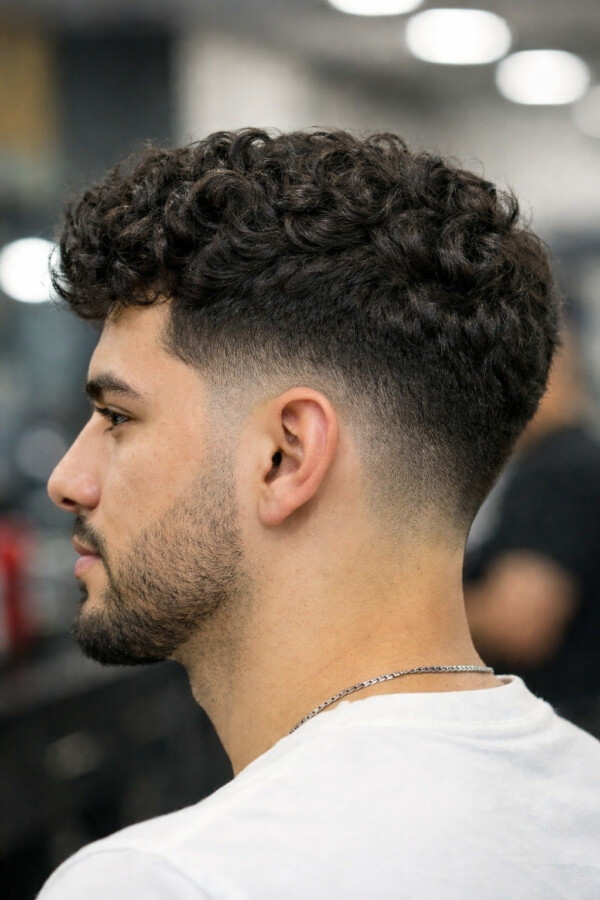 Coupe soignée taper bouclés