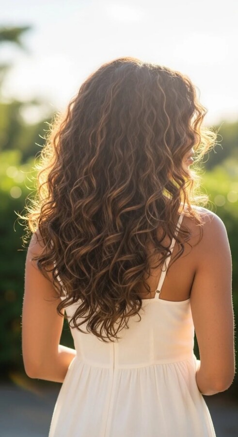 Dégradé élégant cheveux bouclés