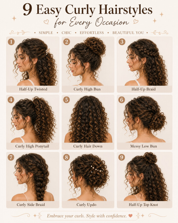 Style chic cheveux bouclés