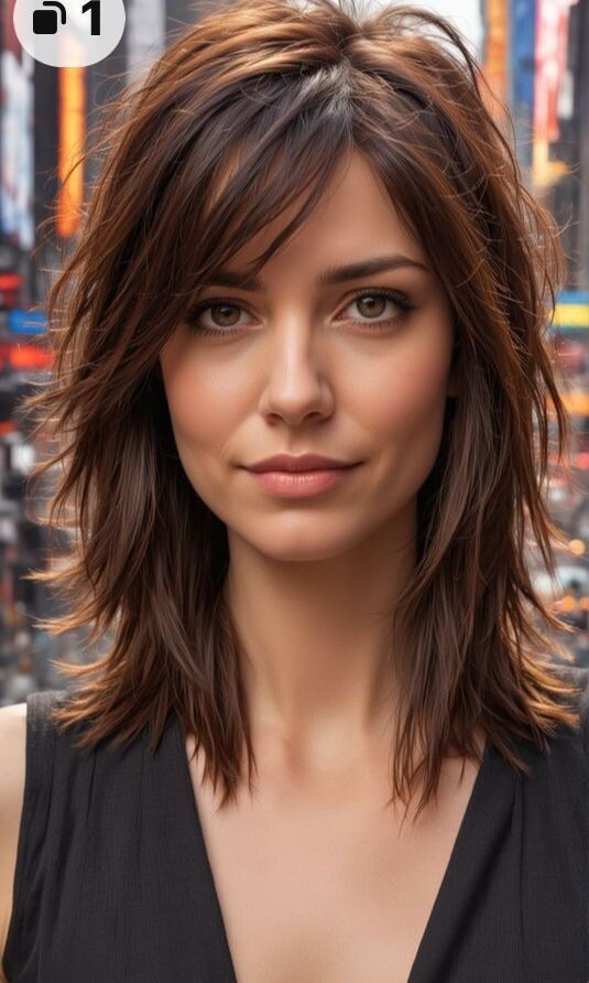 Fluidité cheveux mi longs