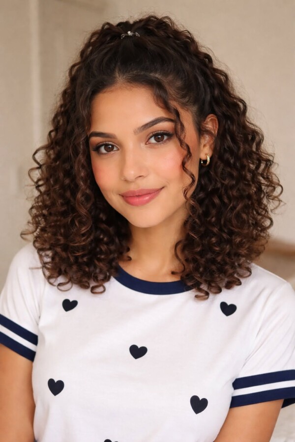 Coiffure courte bouclée moderne