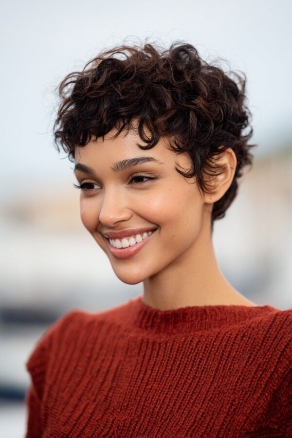 Coupe courte bouclée tendance