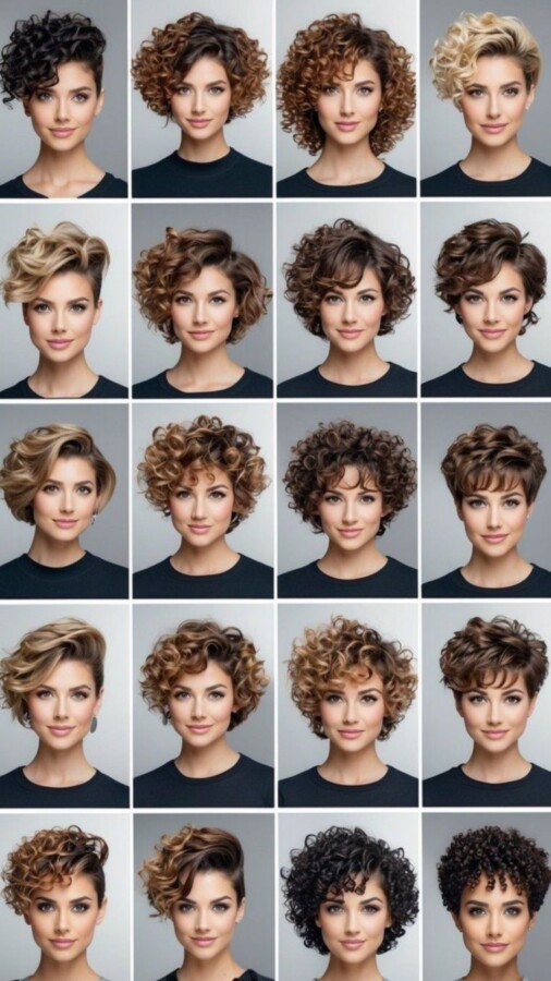 Coupe courte bouclée tendance
