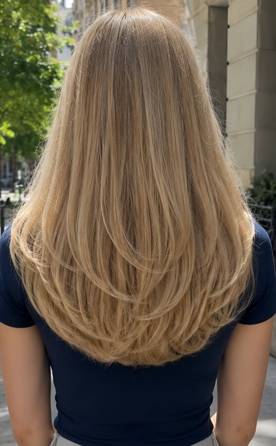 Coupe cheveux long moderne