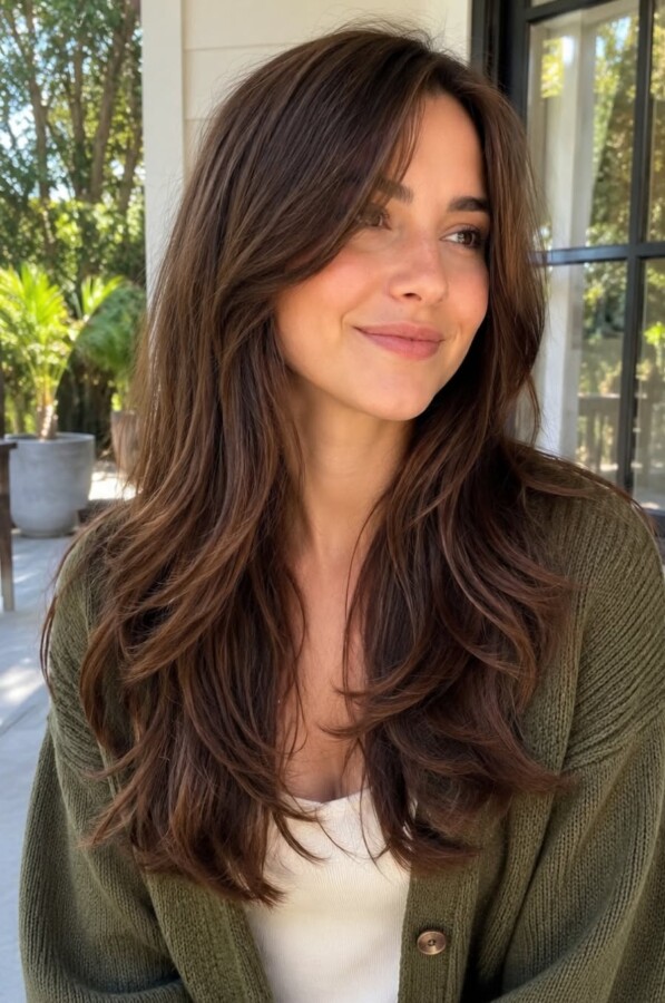 Style intemporel cheveux long