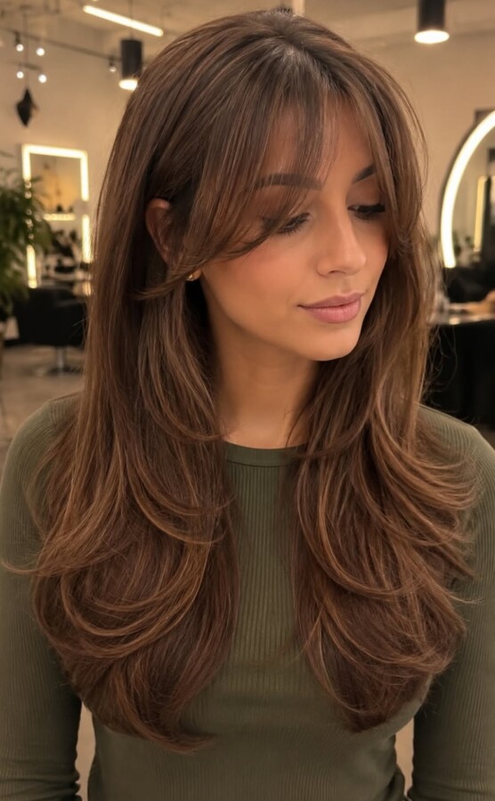coiffure dégradée longue tendance
