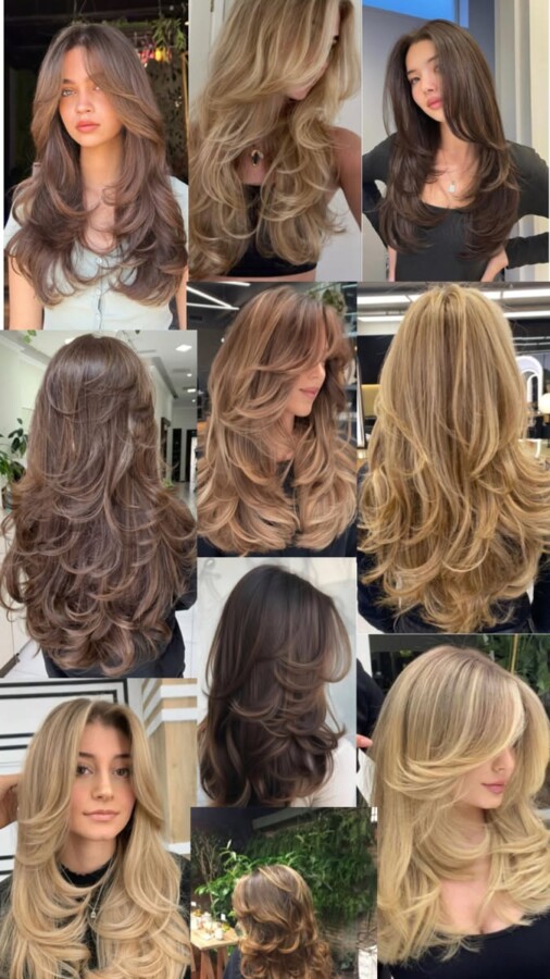 coiffure dégradée longue tendance