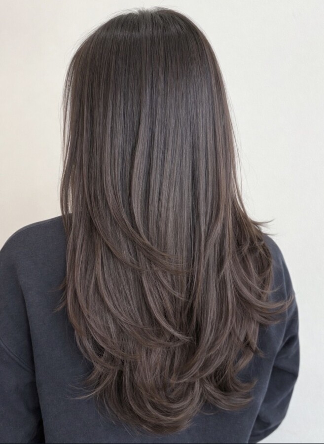 volume cheveux dégradés longs