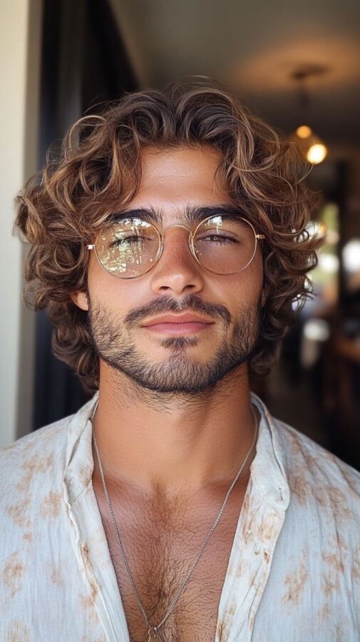Tendance cheveux bouclés mi-long