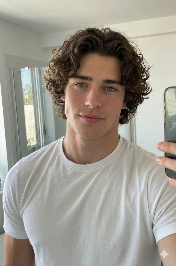 Style cheveux bouclés homme