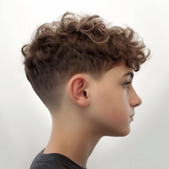 Coupe garçon cheveux bouclés
