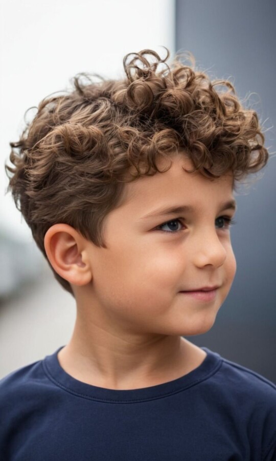 Coupe garçon cheveux bouclés