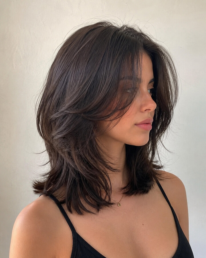Dégradé élégant mi-longs coiffure