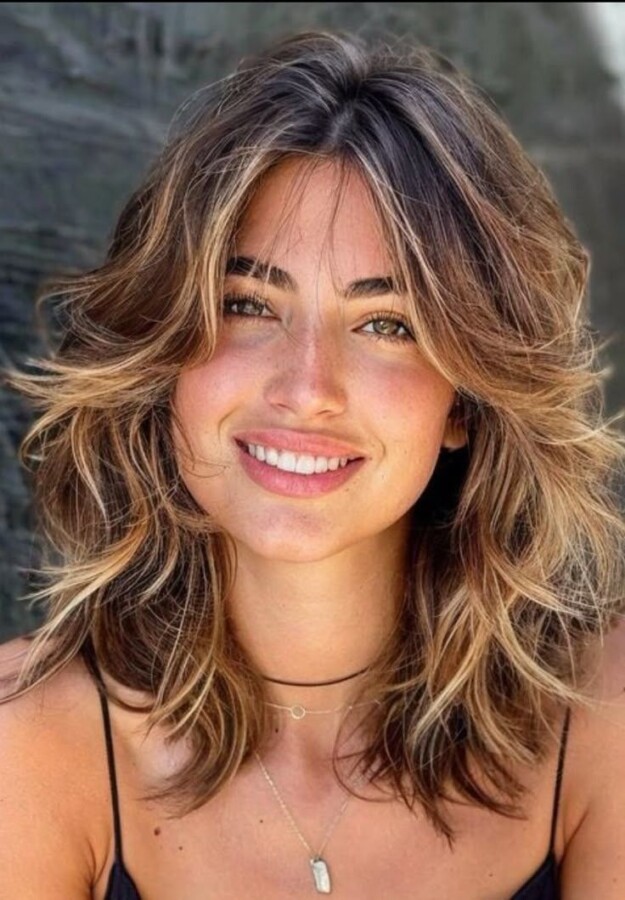 Dégradé élégant mi-longs coiffure