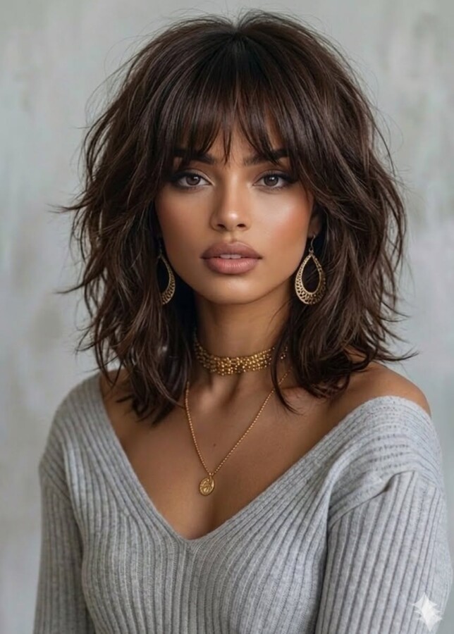 Dégradé élégant mi-longs coiffure