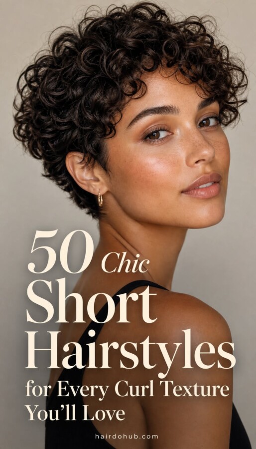 Coupe moderne cheveux bouclés courts