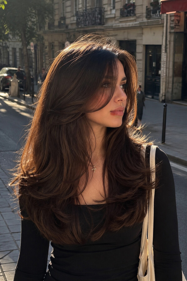 Style élégant pour cheveux longs