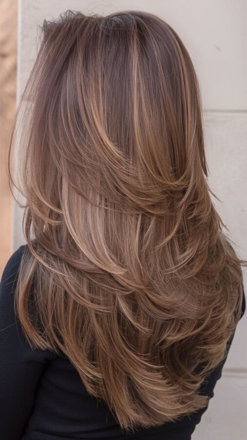 Dégradé long volumineux moderne