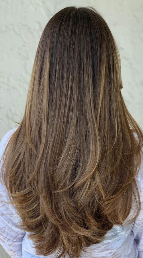 Dégradé long volumineux moderne